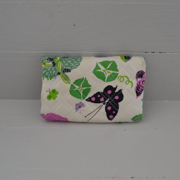 Vera Bradley White Pink Green Casey Sateen Wallet Clutch Limited Edition - Picture 6 of 6